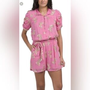 Anthropologie ciebon Pink butterfly romper